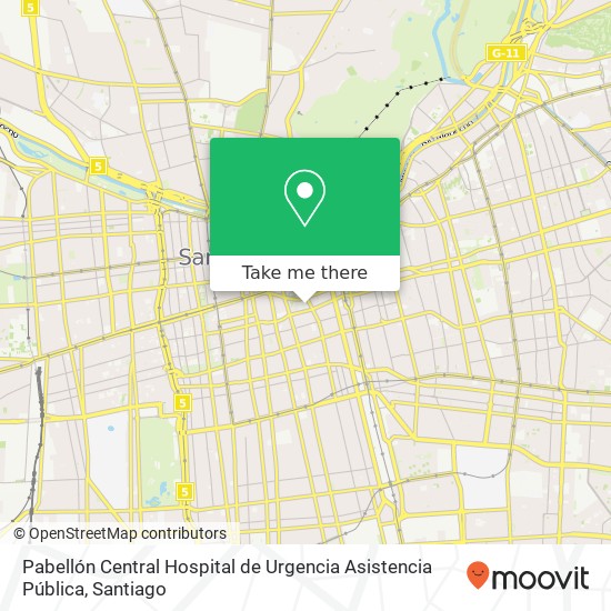 Mapa de Pabellón Central Hospital de Urgencia Asistencia Pública