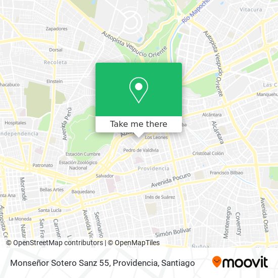 Mapa de Monseñor Sotero Sanz 55, Providencia