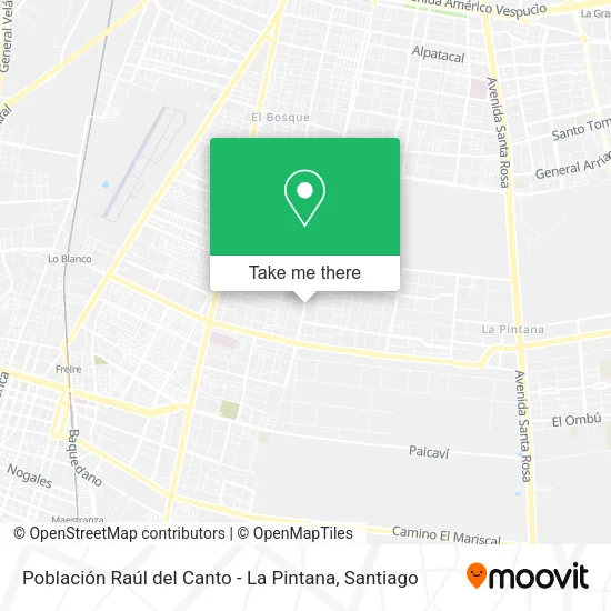Población Raúl del Canto - La Pintana map