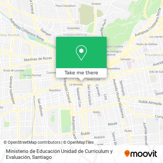 Ministerio de Educación Unidad de Curriculum y Evaluación map