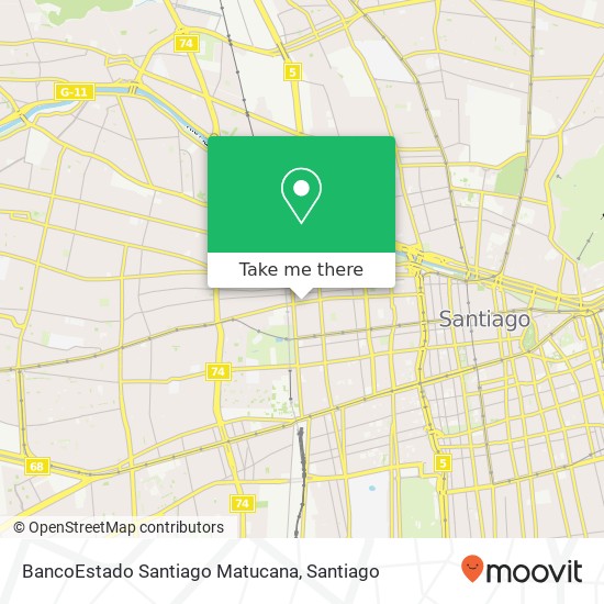 BancoEstado Santiago Matucana map