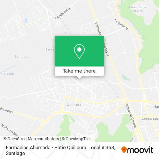 Mapa de Farmacias Ahumada - Patio Quilicura. Local # 358