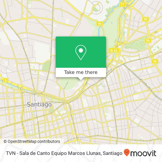 TVN - Sala de Canto Equipo Marcos Llunas map