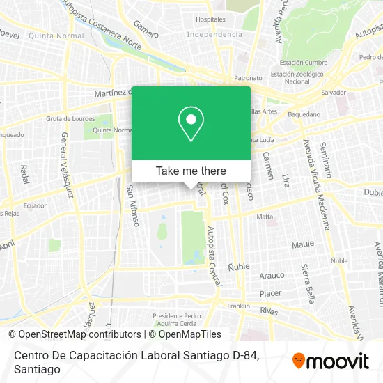 Centro De Capacitación Laboral Santiago D-84 map