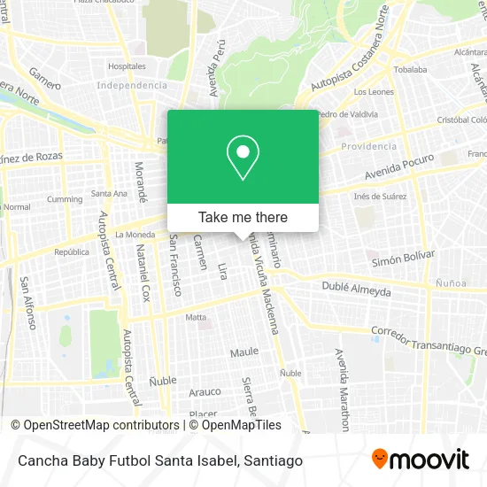 Cancha Baby Futbol Santa Isabel map