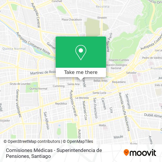 Mapa de Comisiones Médicas - Superintendencia de Pensiones