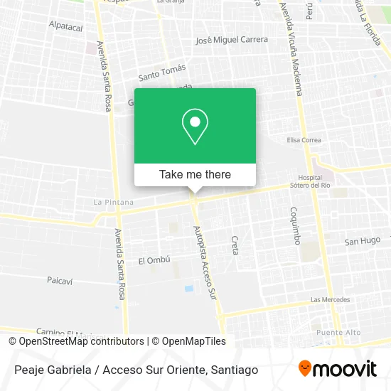 Peaje Gabriela / Acceso Sur Oriente map