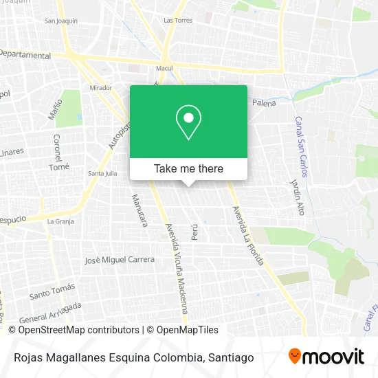 Rojas Magallanes Esquina Colombia map