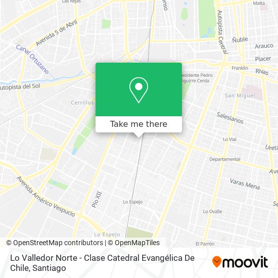 Lo Valledor Norte - Clase Catedral Evangélica De Chile map