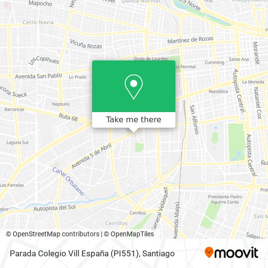 Mapa de Parada Colegio Vill España (PI551)