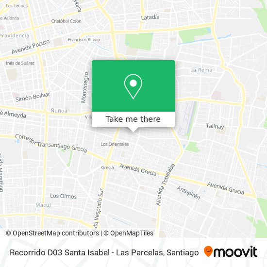 Recorrido D03 Santa Isabel -  Las Parcelas map