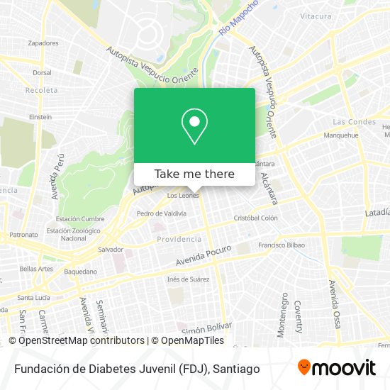 Mapa de Fundación de Diabetes Juvenil (FDJ)