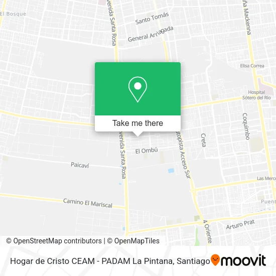 Hogar de Cristo CEAM - PADAM La Pintana map