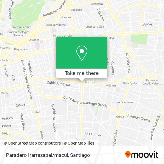 Paradero Irarrazabal/macul map