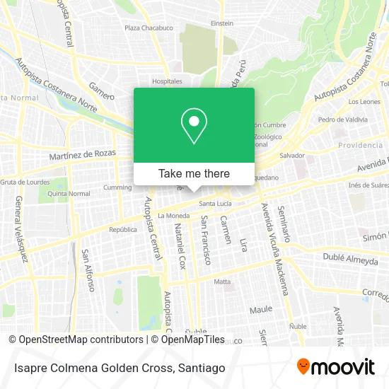 Isapre Colmena Golden Cross map
