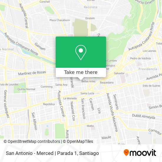 San Antonio - Merced | Parada 1 map