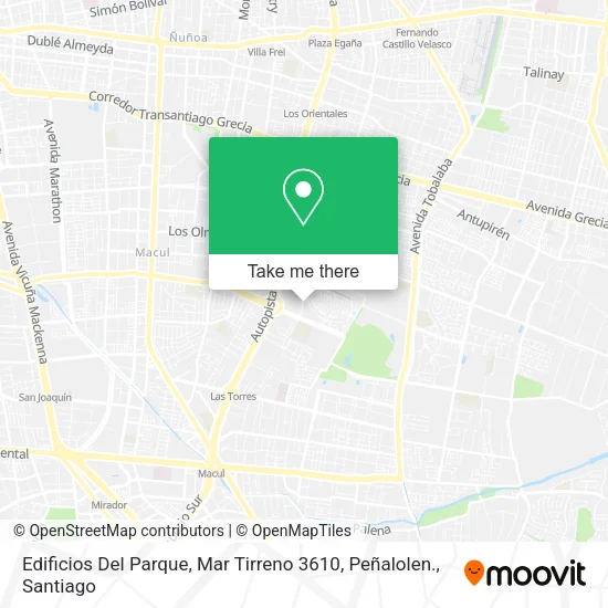 Edificios Del Parque, Mar Tirreno 3610, Peñalolen. map