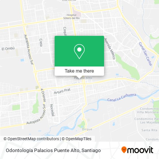 Mapa de Odontología Palacios Puente Alto