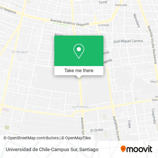 Universidad de Chile-Campus Sur map