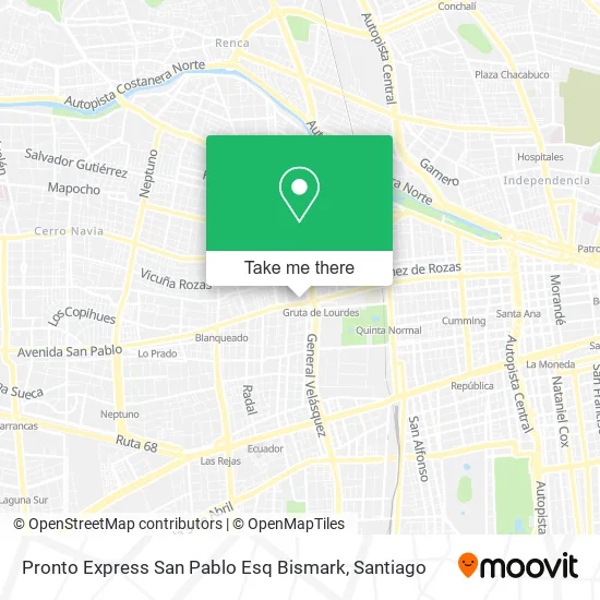 Pronto Express San Pablo Esq Bismark map