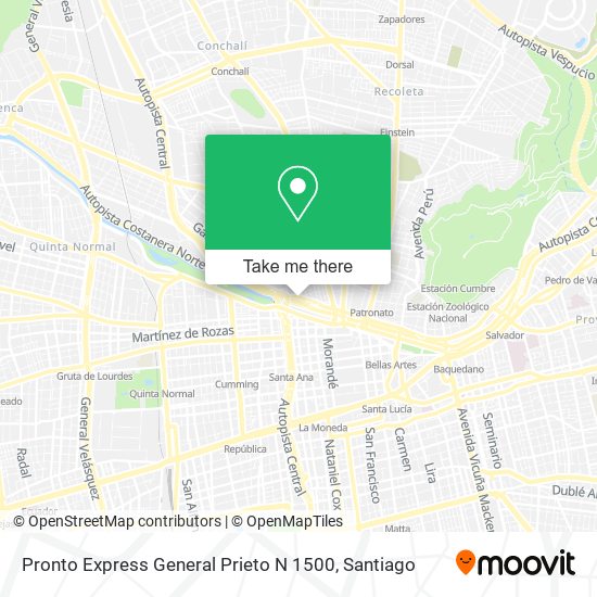 Pronto Express General Prieto N 1500 map