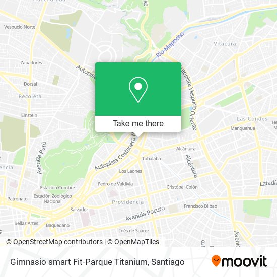 Mapa de Gimnasio smart Fit-Parque Titanium