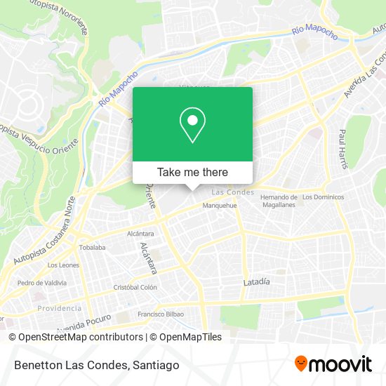Mapa de Benetton Las Condes