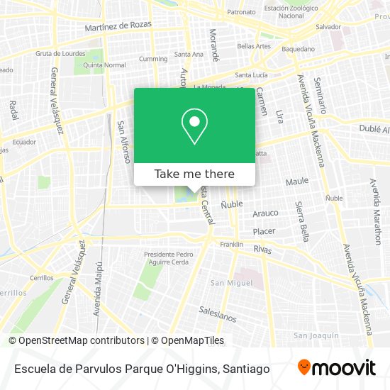 Mapa de Escuela de Parvulos Parque O'Higgins