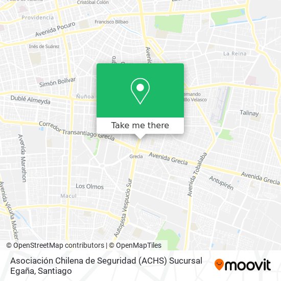 Asociación Chilena de Seguridad (ACHS) Sucursal Egaña map