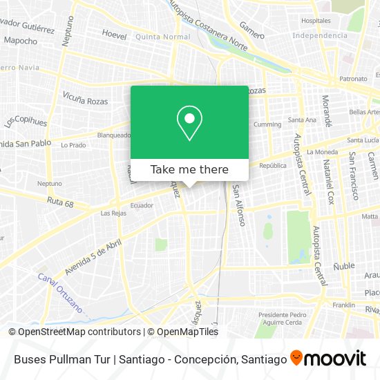 Buses Pullman Tur | Santiago - Concepción map