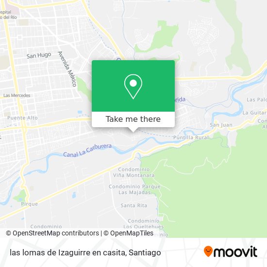 las lomas de Izaguirre  en casita map