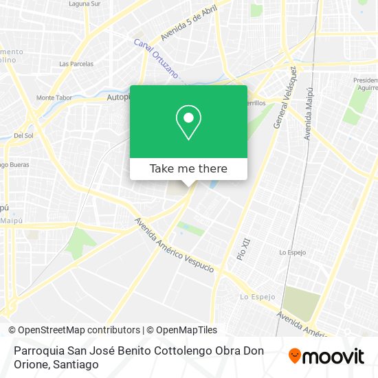 Parroquia San José Benito Cottolengo Obra Don Orione map