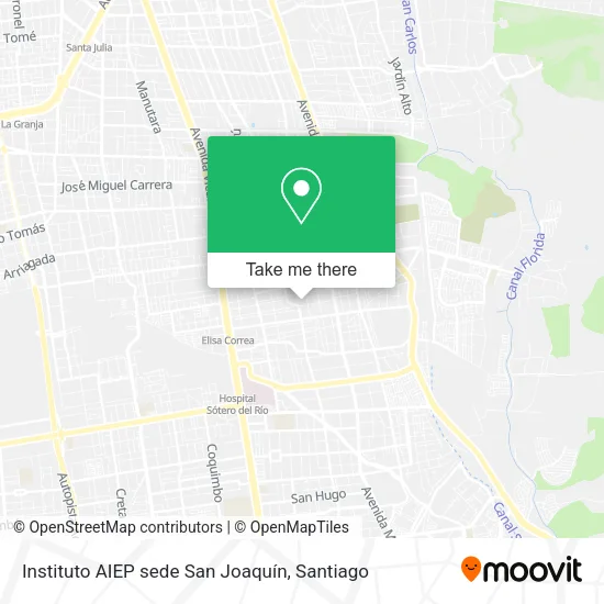 Instituto AIEP sede San Joaquín map