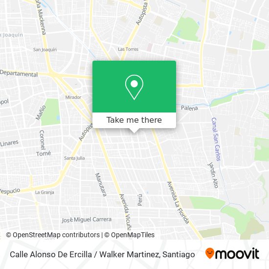 Calle Alonso De Ercilla / Walker Martinez map