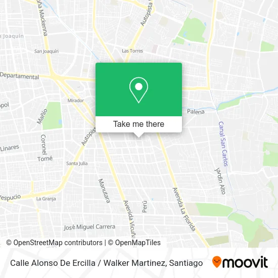 Mapa de Calle Alonso De Ercilla / Walker Martinez