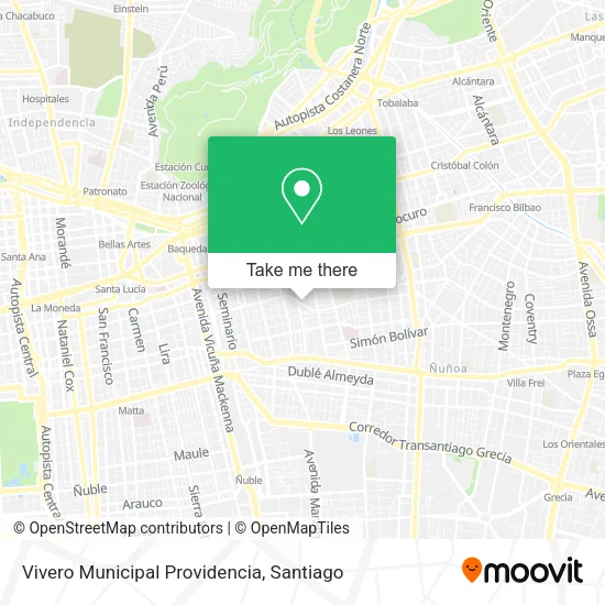 Vivero Municipal Providencia map