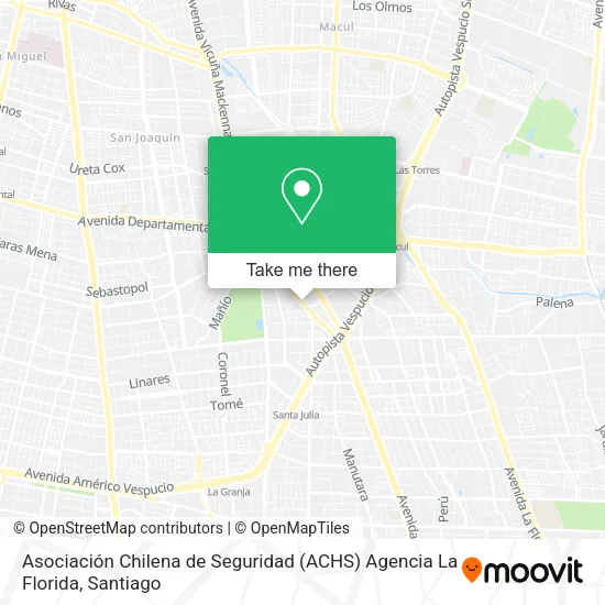 Asociación Chilena de Seguridad (ACHS) Agencia La Florida map