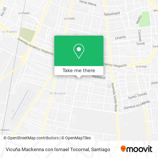 Vicuña Mackenna con Ismael Tocornal map