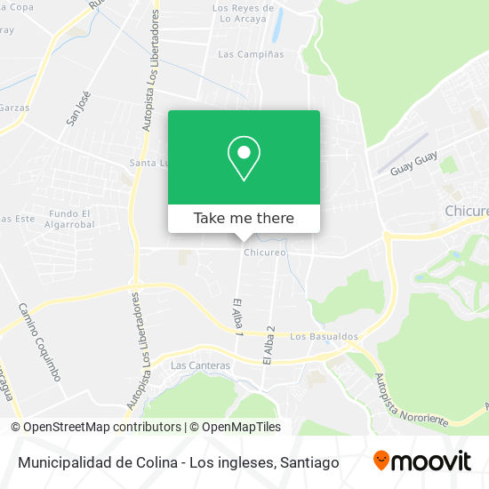 Municipalidad de Colina - Los ingleses map