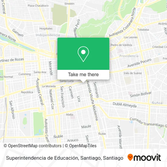 Superintendencia de Educación, Santiago map