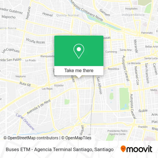 Mapa de Buses ETM - Agencia Terminal Santiago
