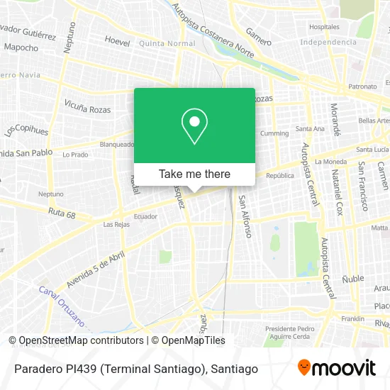 Paradero PI439 (Terminal Santiago) map