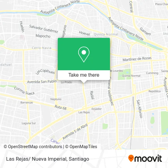 Las Rejas/ Nueva Imperial map