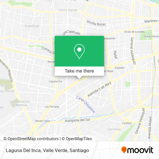 Laguna Del Inca, Valle Verde map