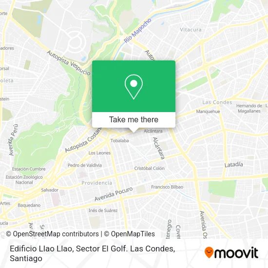 Edificio Llao Llao, Sector El Golf. Las Condes map