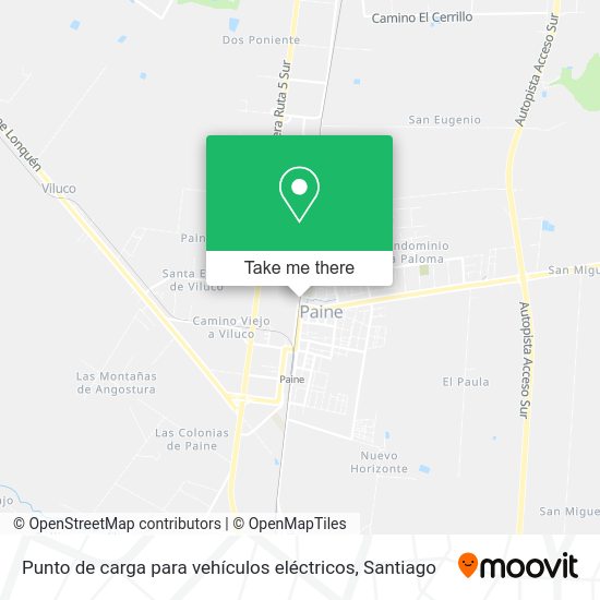 Punto de carga para vehículos eléctricos map