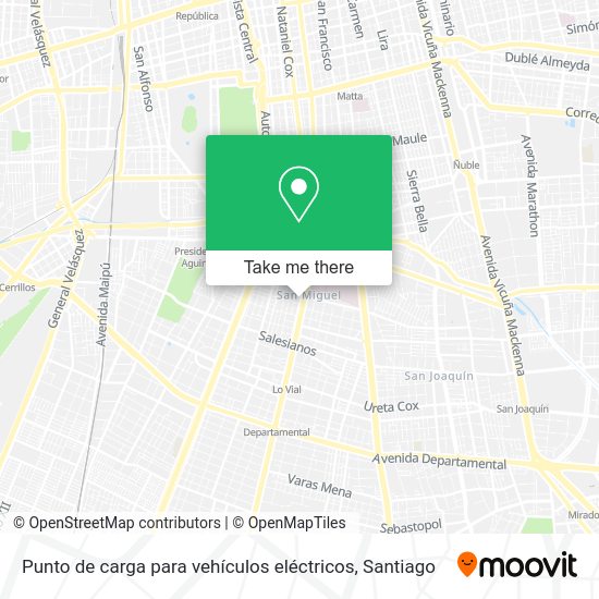 Mapa de Punto de carga para vehículos eléctricos