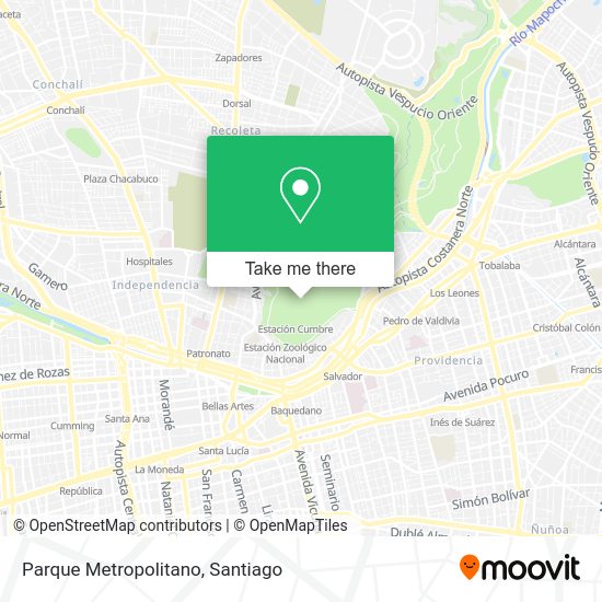 Mapa de Parque Metropolitano