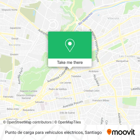 Punto de carga para vehículos eléctricos map