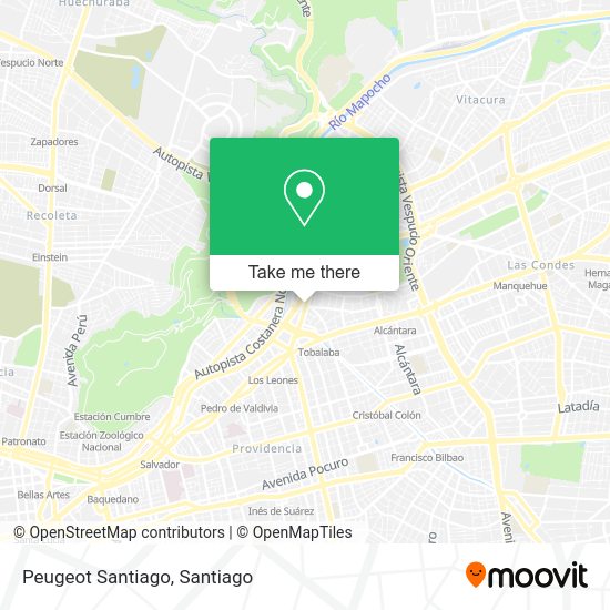 Mapa de Peugeot Santiago